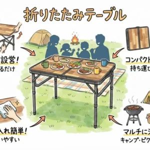 《折りたたみテーブルレンタル》空港から車で10分