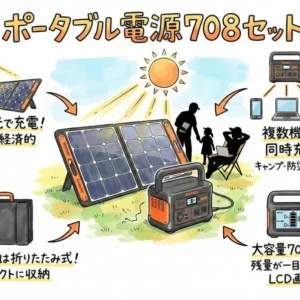 《ポータブル電源708セットレンタル》空港から車で10分